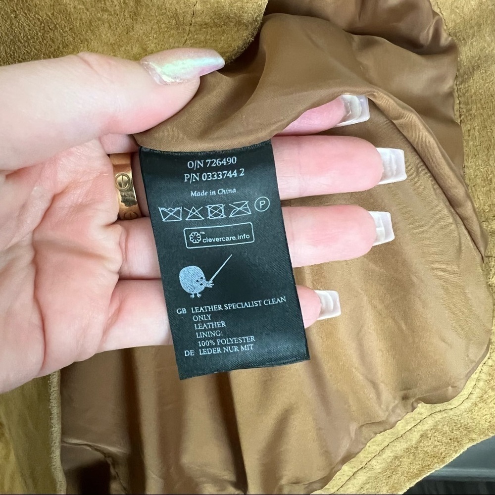 Monki Real Leather Suede Skater Dress Size EU 34 XS - Picture 8 of 9